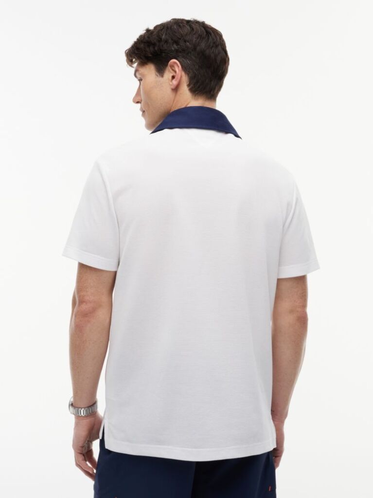 White Classic Fit Pique Polo Shirt  Men