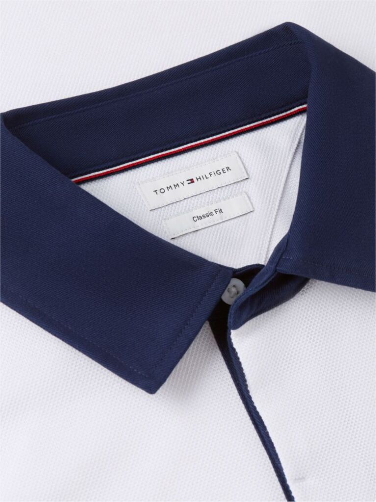 White Classic Fit Pique Polo Shirt  Men