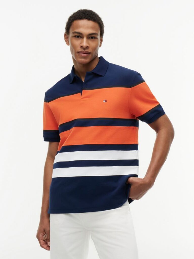 Multi Relaxed Fit Colour-Blocked Polo Shirt  Men