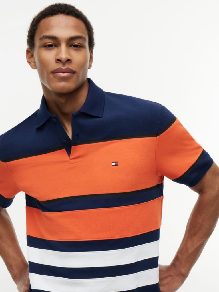 Multi Relaxed Fit Colour-Blocked Polo Shirt  Men