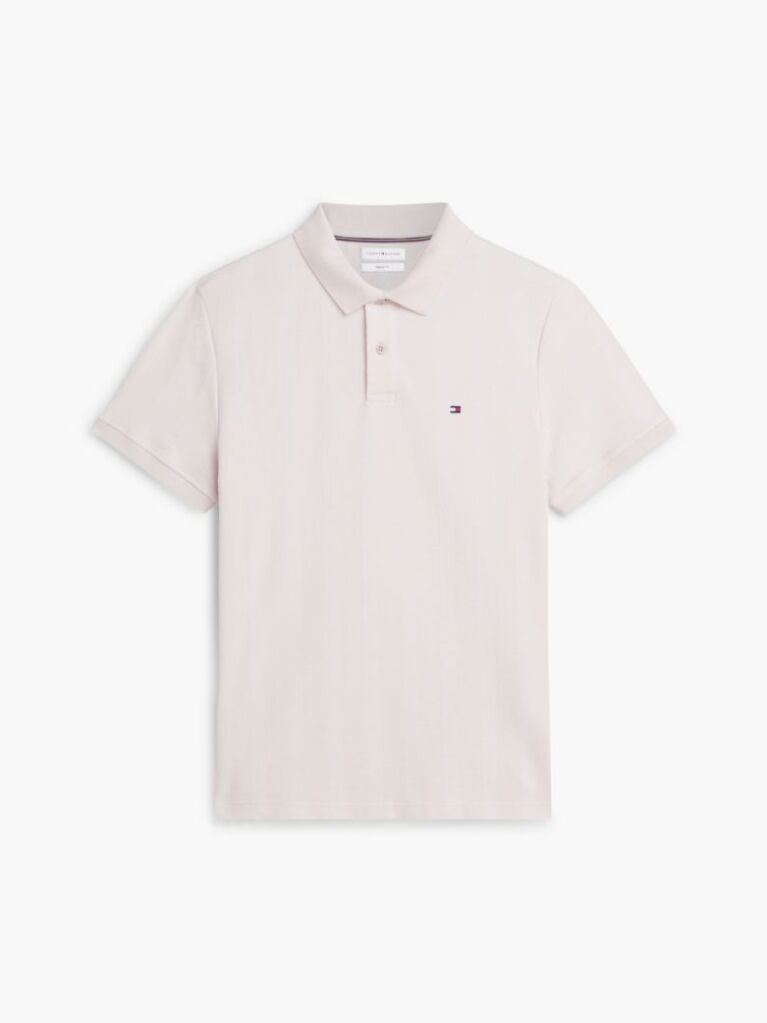 Beige Regular Fit Tonal Stripe Polo Shirt  Men