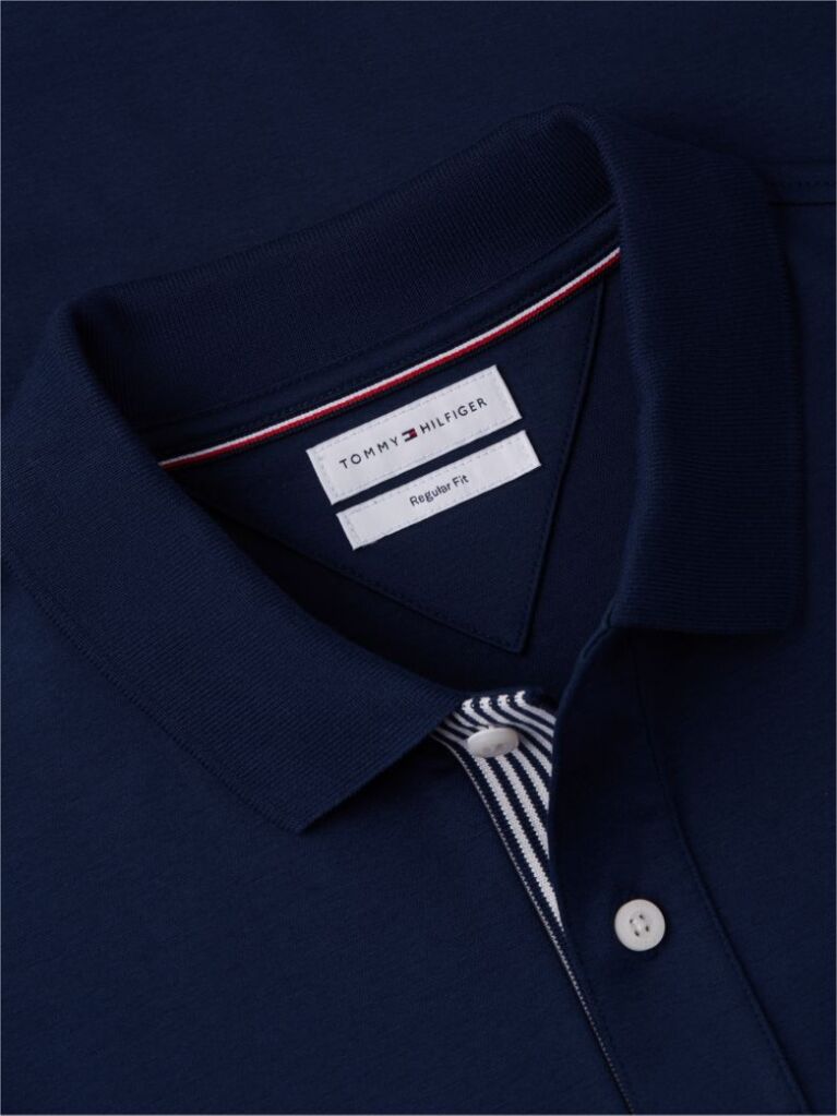 Blue Regular Fit Tipped Cuff Polo Shirt  Men