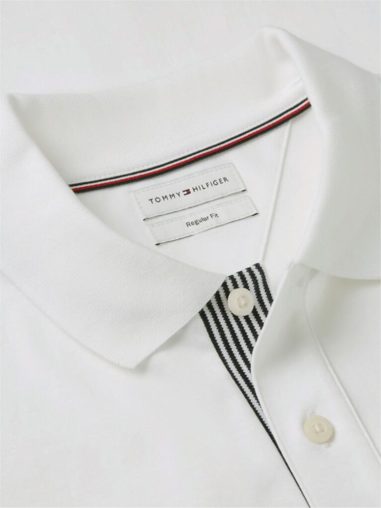 White Regular Fit Tipped Cuff Polo Shirt  Men