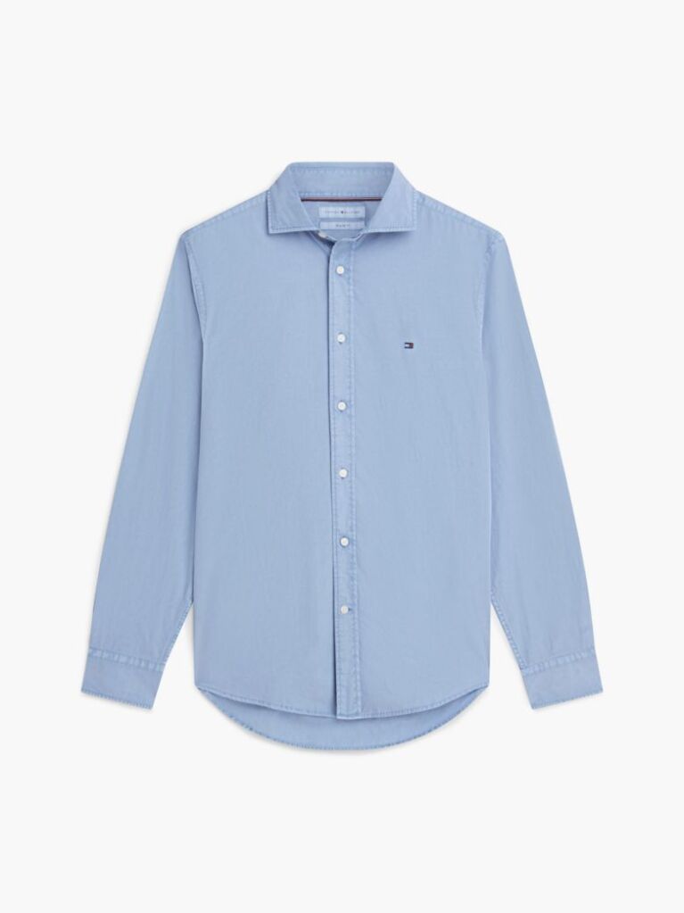 Blue Regular Fit Washed Poplin Shirt  Men