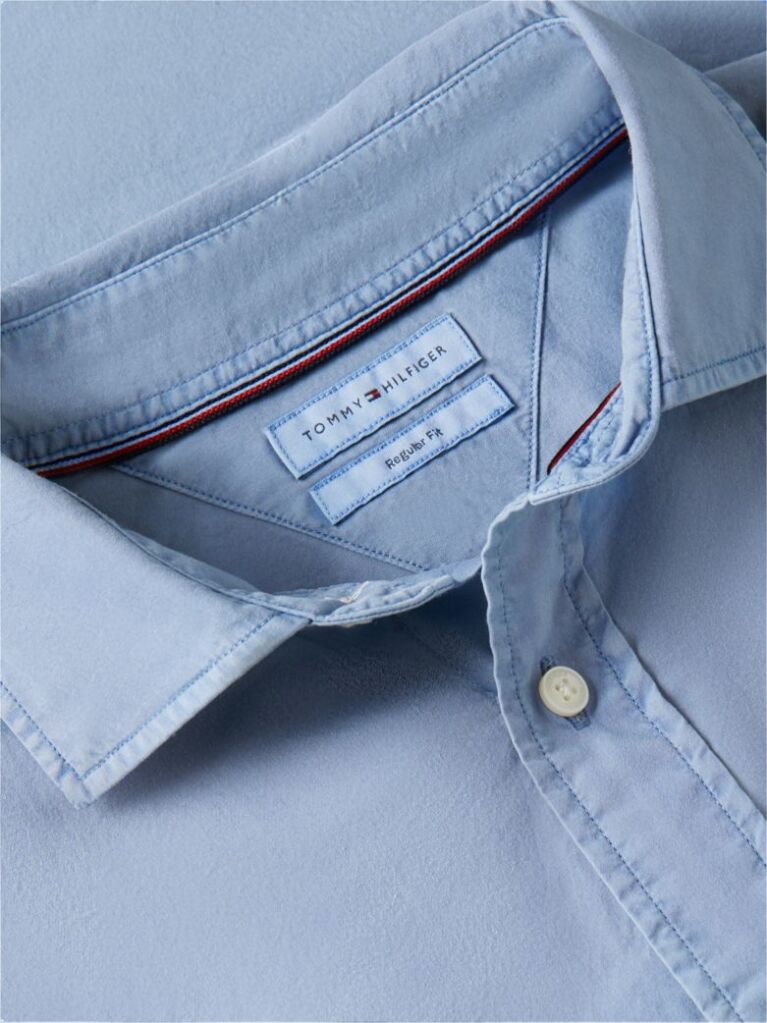 Blue Regular Fit Washed Poplin Shirt  Men