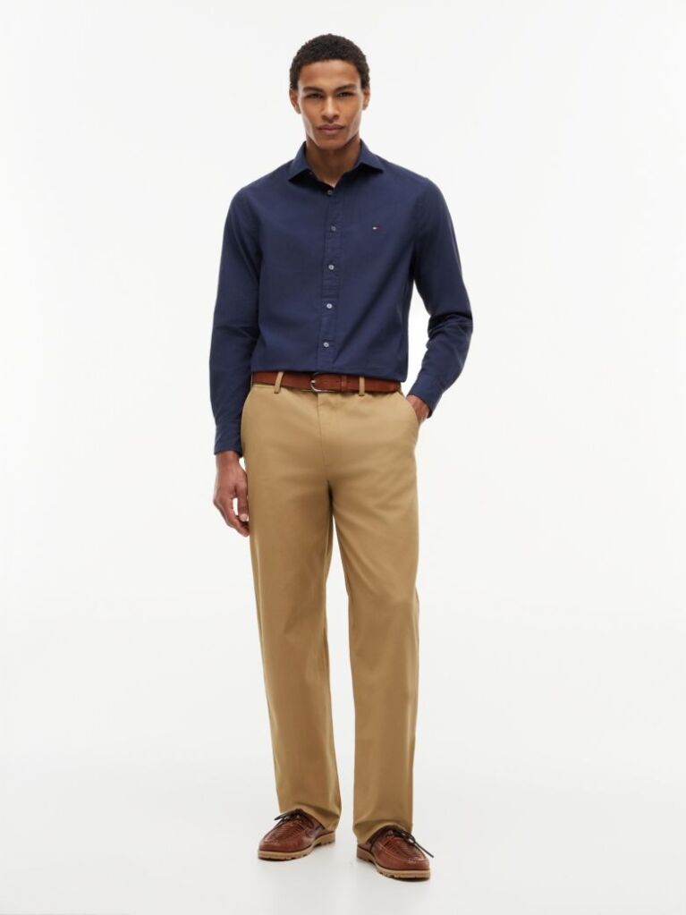 Blue Regular Fit Washed Poplin Shirt  Men