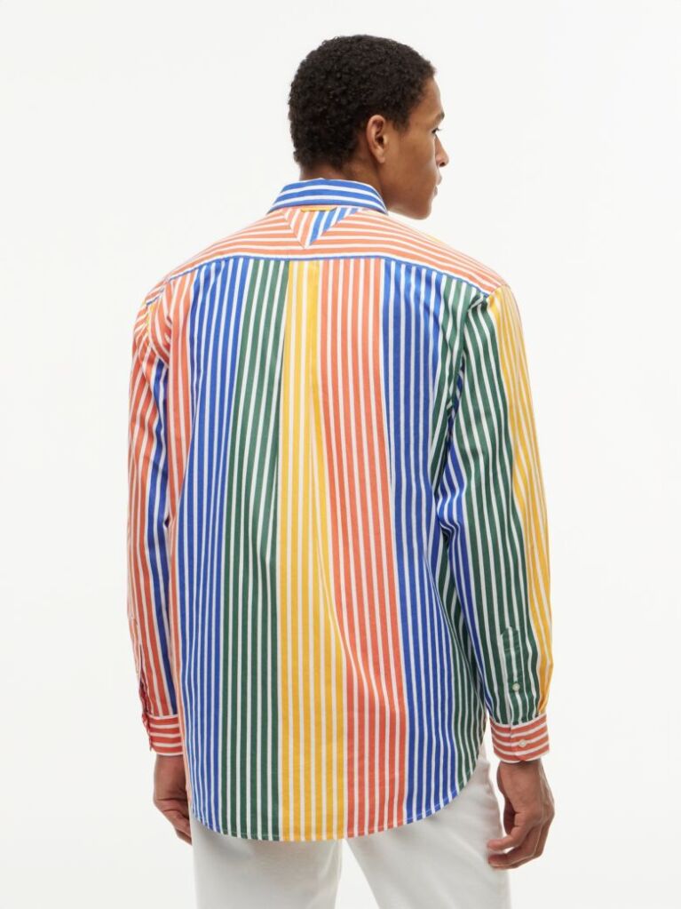 Multi Relaxed Fit Multicolour Stripe Poplin Shirt  Men