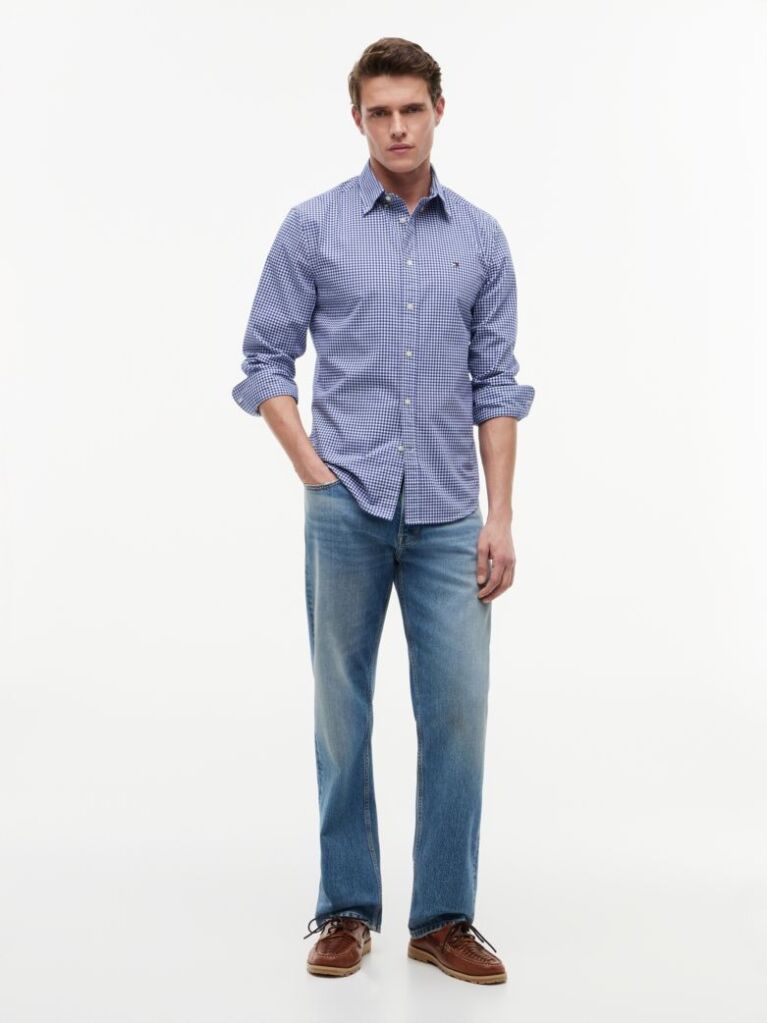 Multi Flex Poplin Gingham Shirt  Men