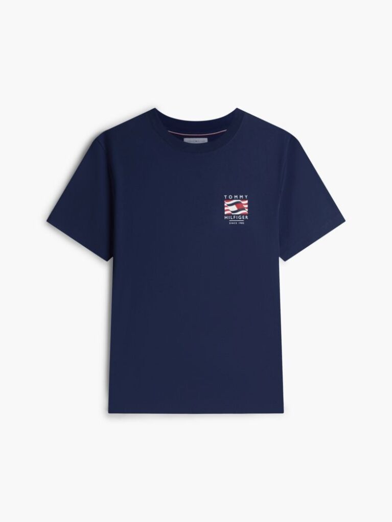Blue Wavy Flag T-Shirt  Men