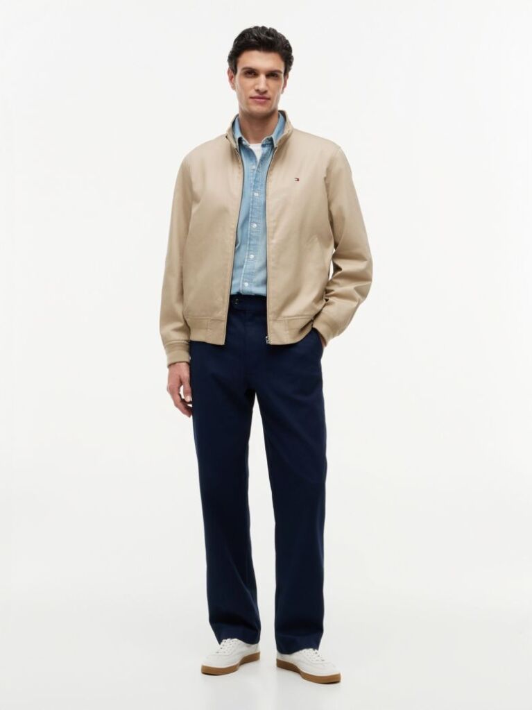 Beige Twill Harrington Jacket  Men