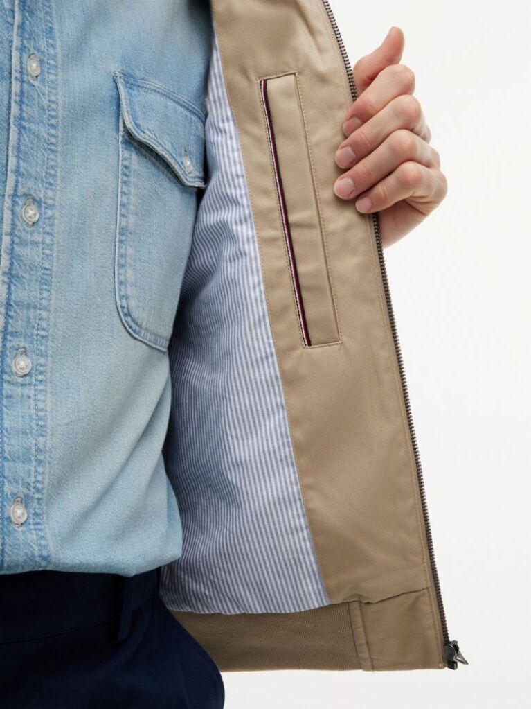 Beige Twill Harrington Jacket  Men