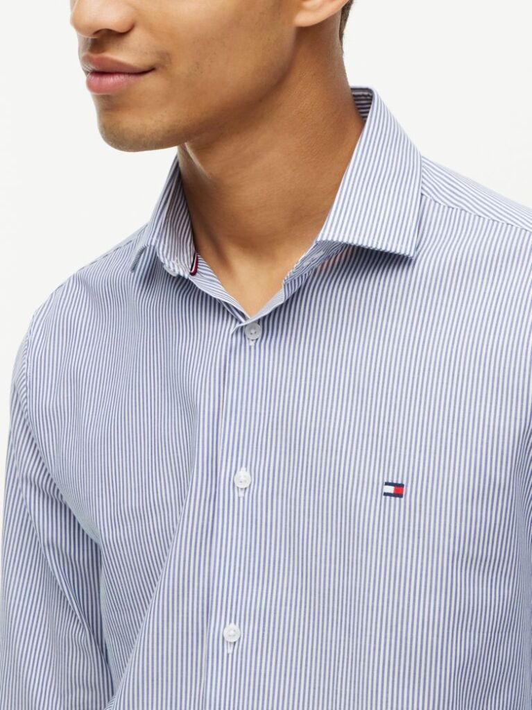 Blue Slim Fit Stripe Shirt  Men