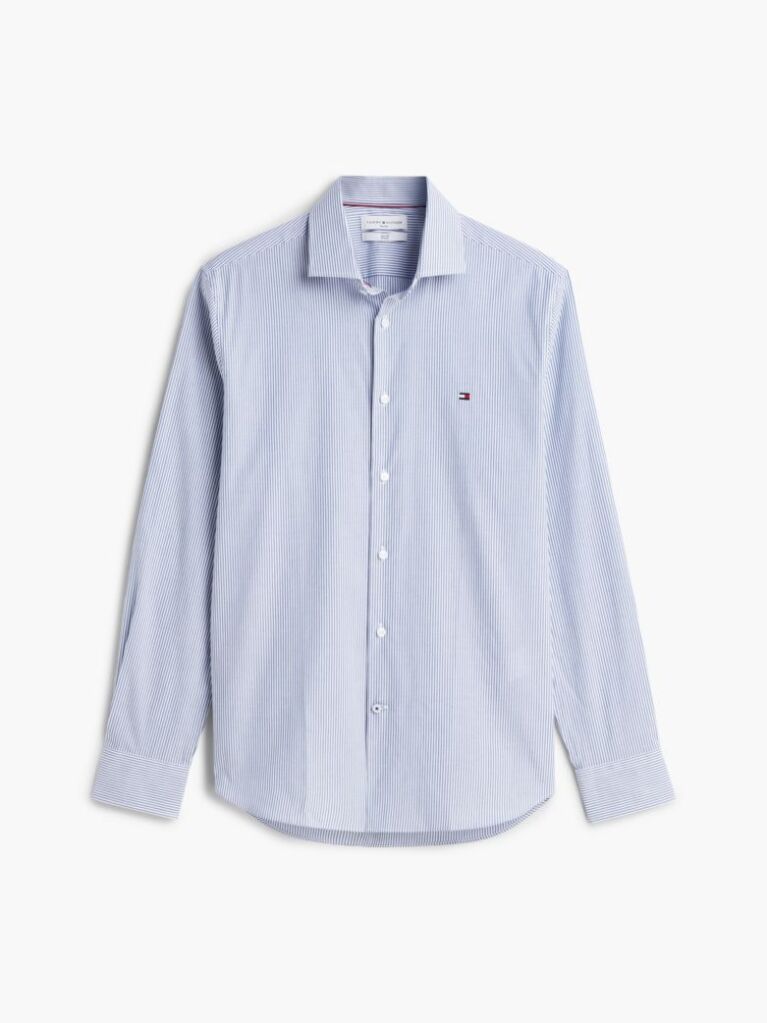 Blue Slim Fit Stripe Shirt  Men