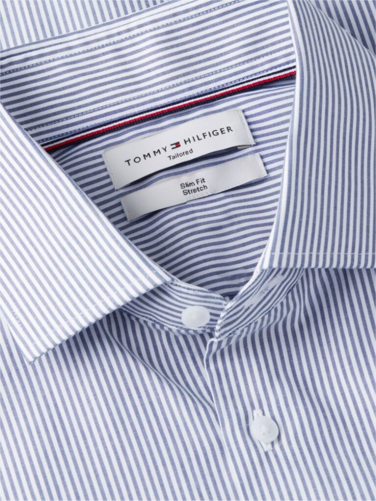 Blue Slim Fit Stripe Shirt  Men