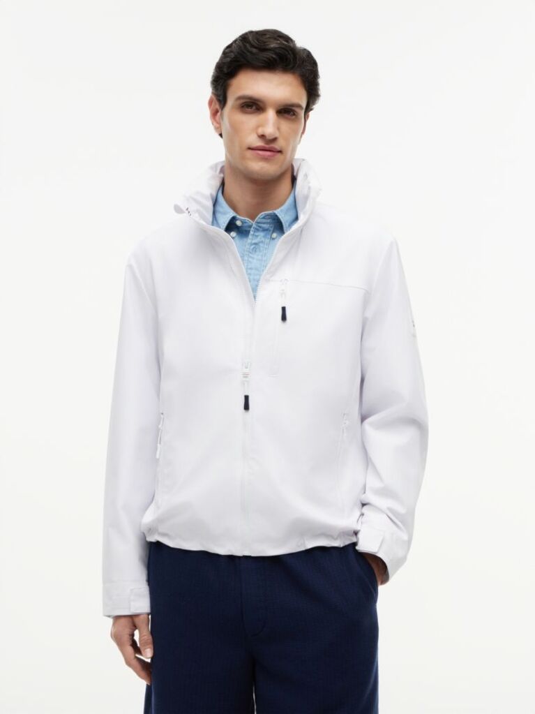 White Logo Collar Zip-Thru Jacket  Men