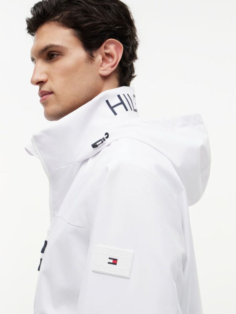 White Logo Collar Zip-Thru Jacket  Men
