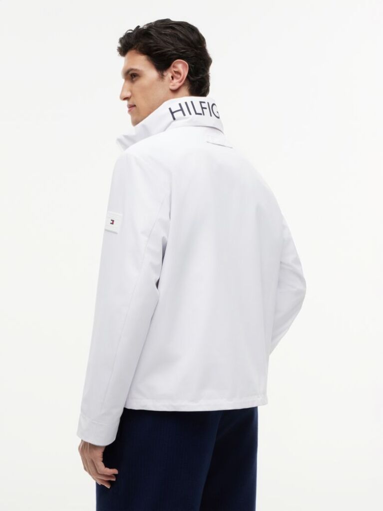 White Logo Collar Zip-Thru Jacket  Men