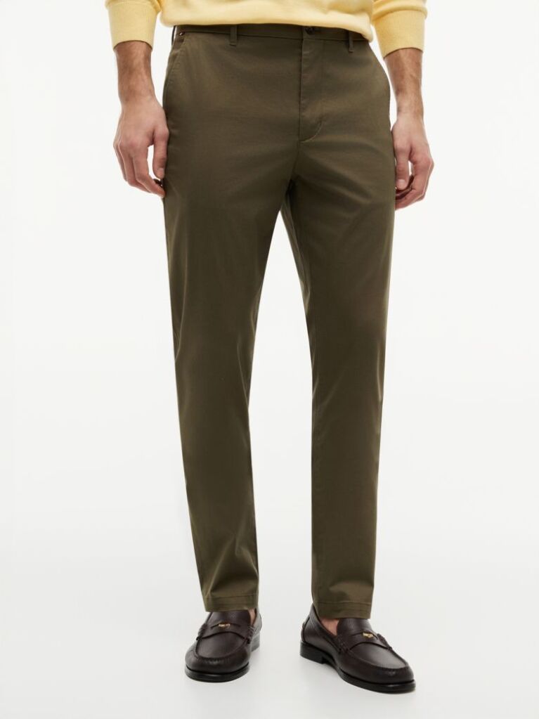 Green Bleecker Slim Printed Structured Chinos  Men
