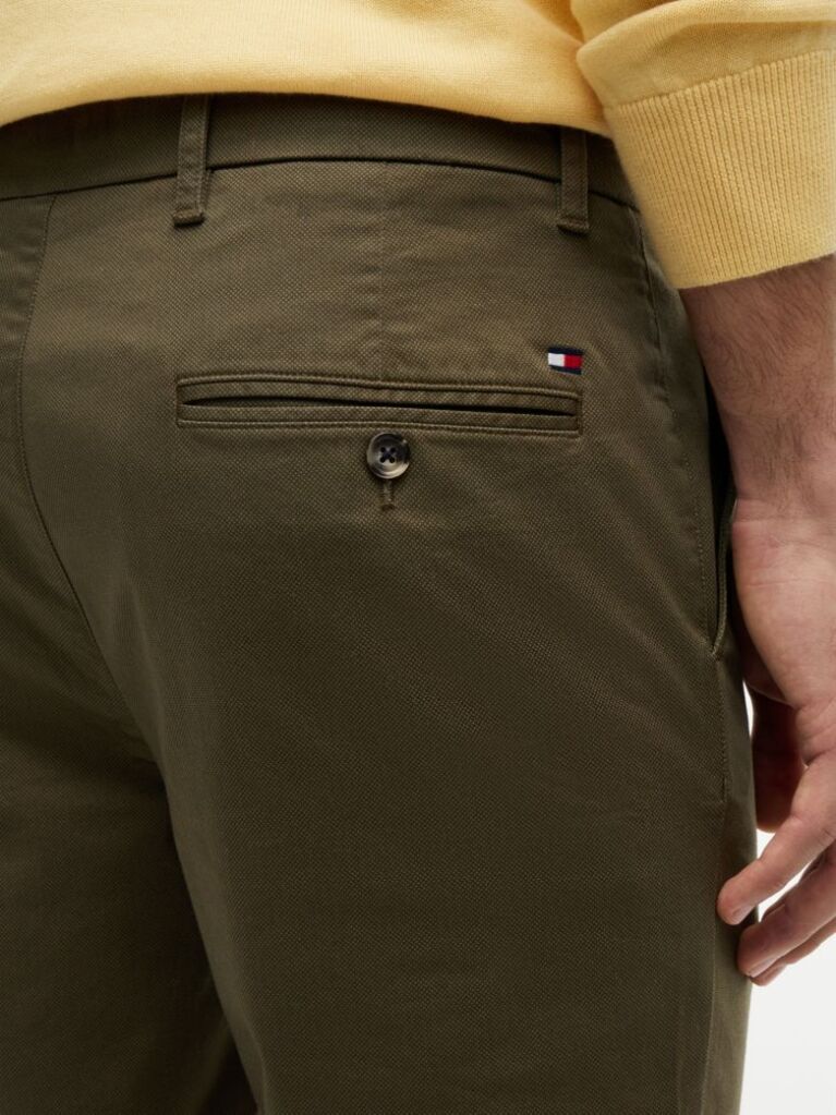 Green Bleecker Slim Printed Structured Chinos  Men