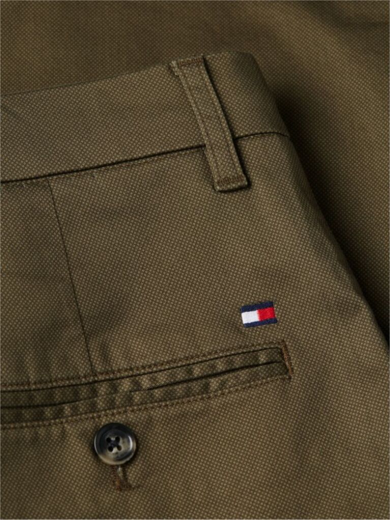 Green Bleecker Slim Printed Structured Chinos  Men