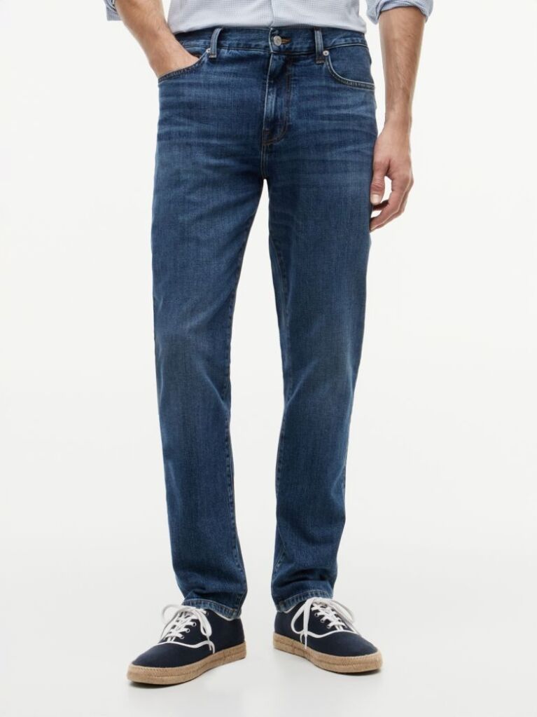 Blue Denton Whiskered Straight Jeans  Men