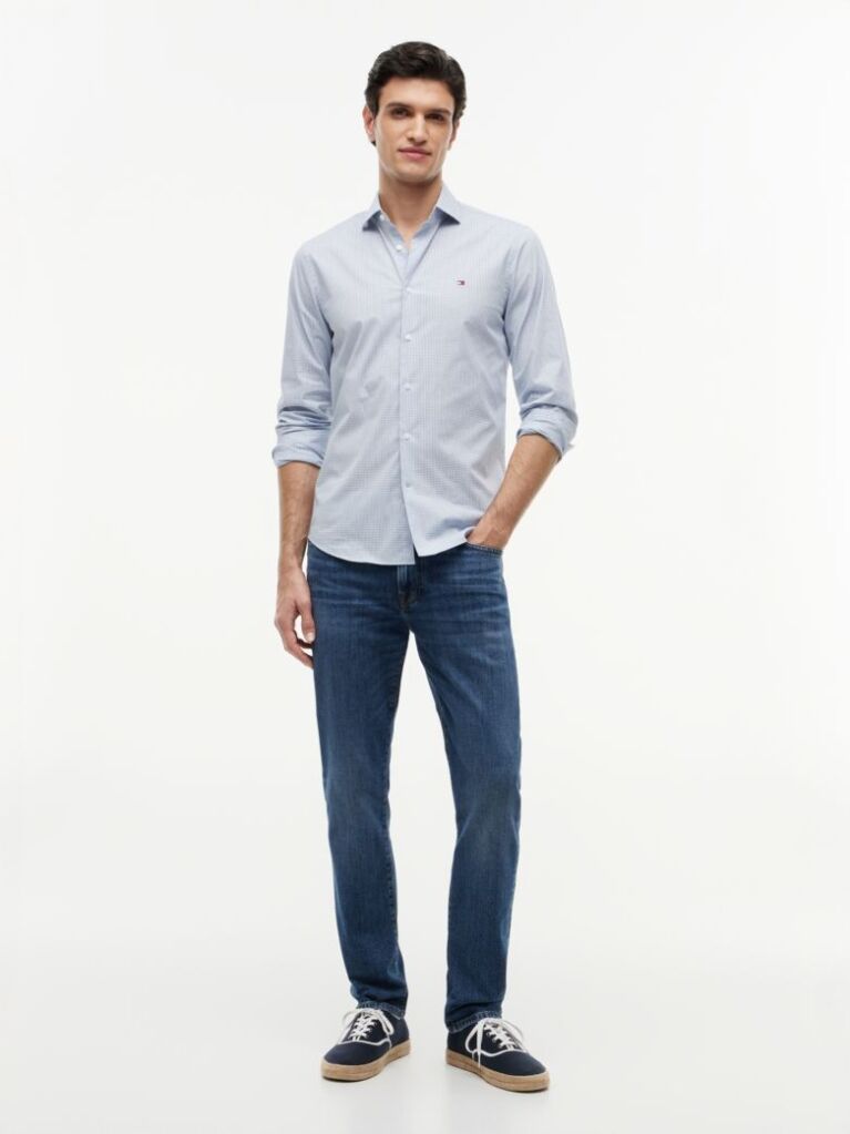 Blue Denton Whiskered Straight Jeans  Men
