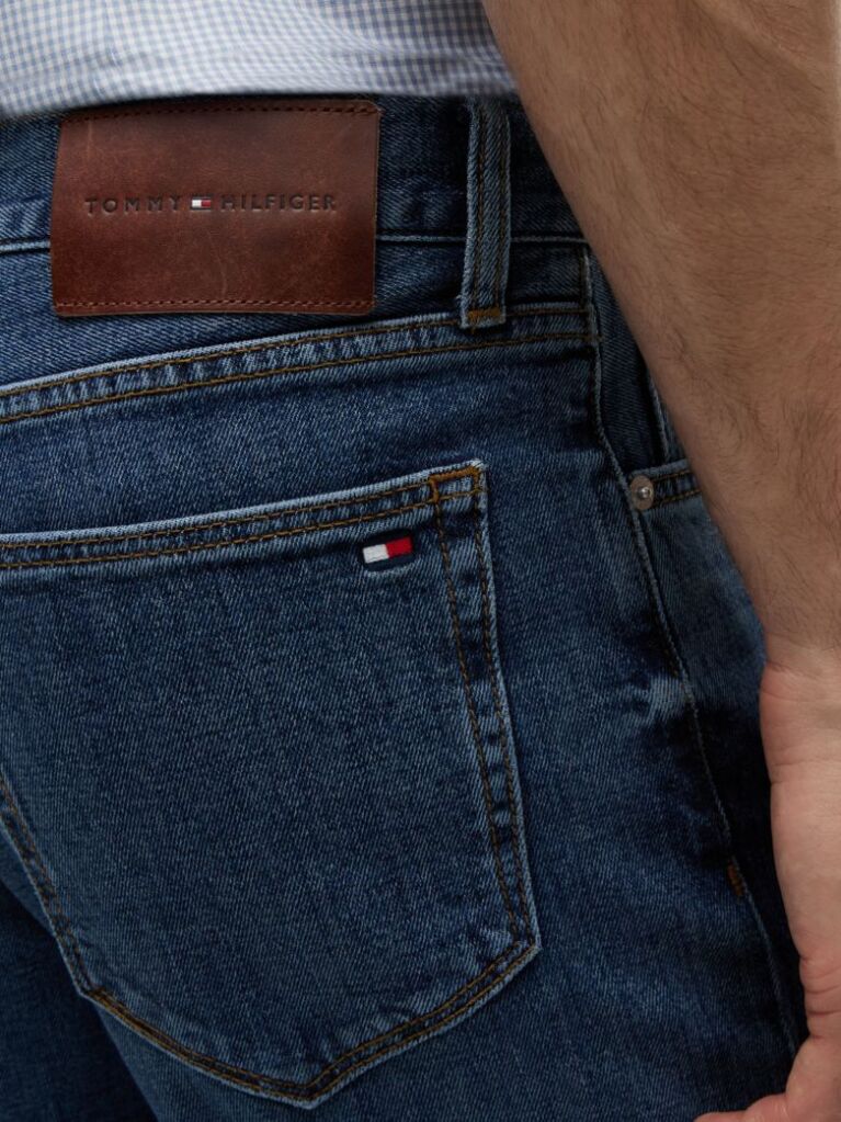 Blue Denton Whiskered Straight Jeans  Men