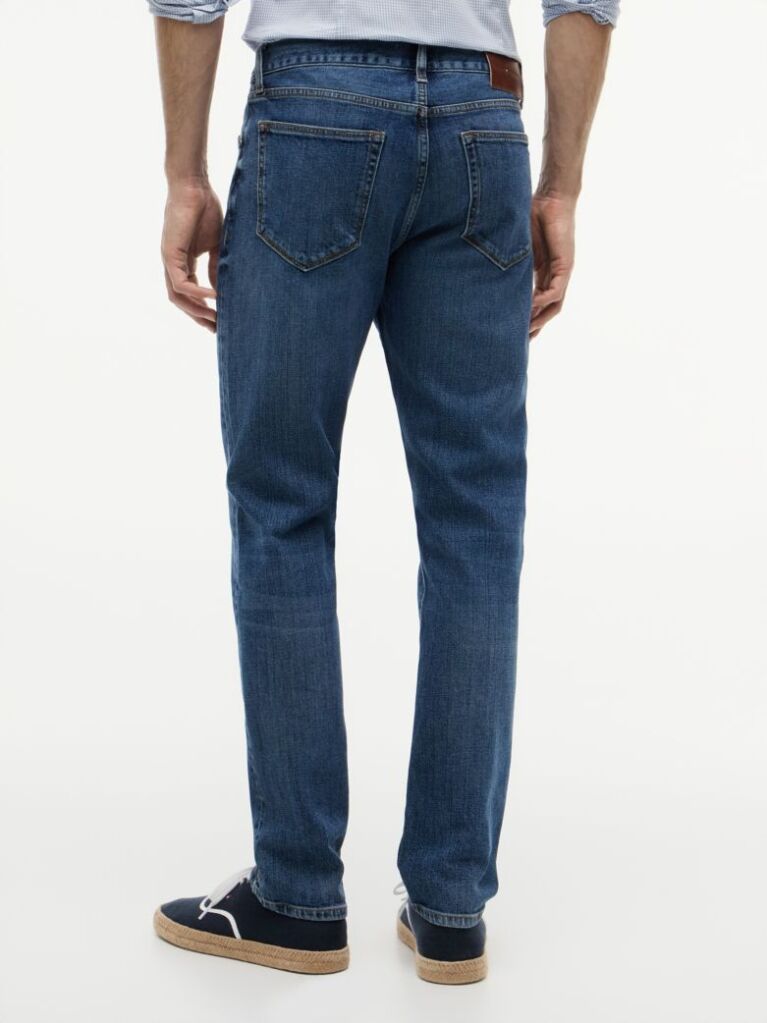 Blue Denton Whiskered Straight Jeans  Men
