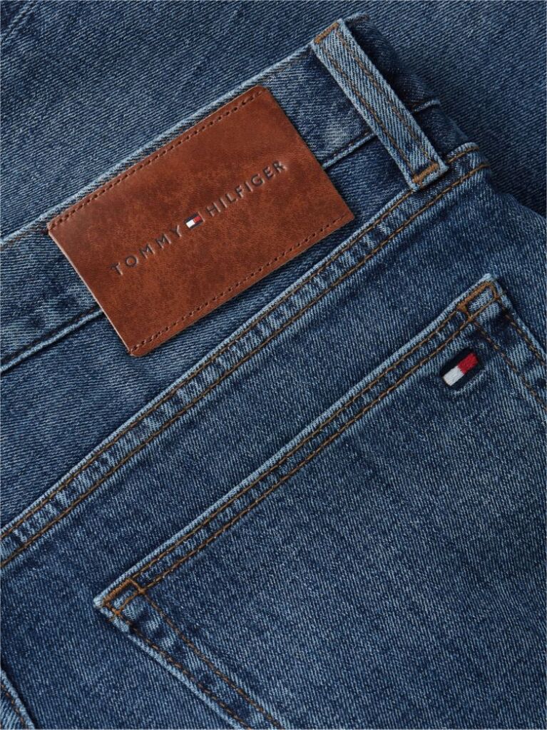 Blue Denton Whiskered Straight Jeans  Men