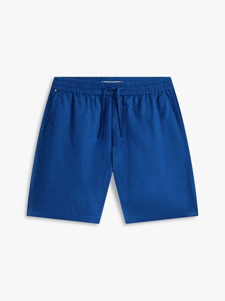 Blue Dover Linen Blend 8" Inseam Chino Bermuda Shorts  Men