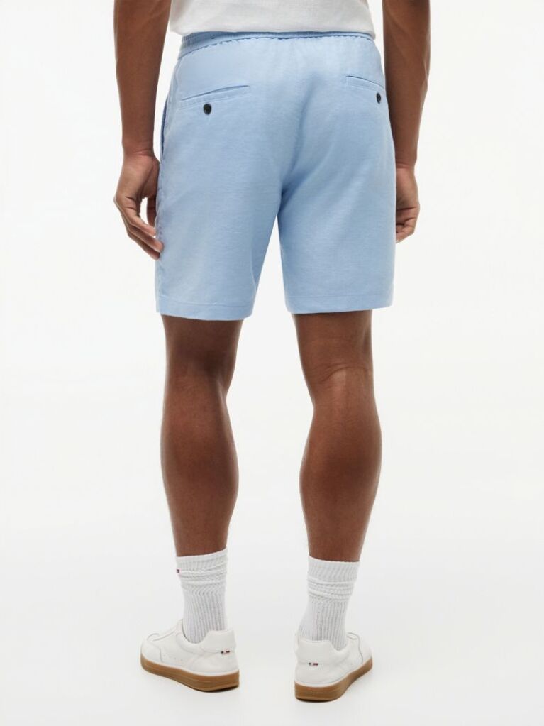 Blue Dover Linen Blend 8" Inseam Chino Bermuda Shorts  Men