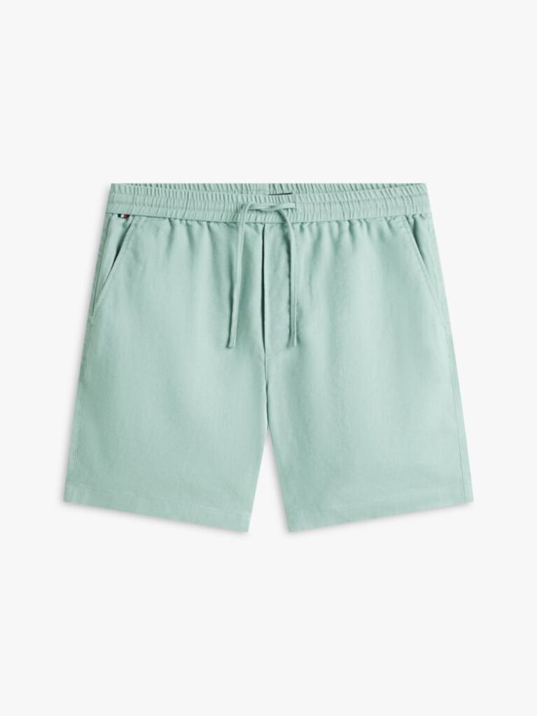 Green Dover Linen Blend 8" Inseam Chino Bermuda Shorts  Men