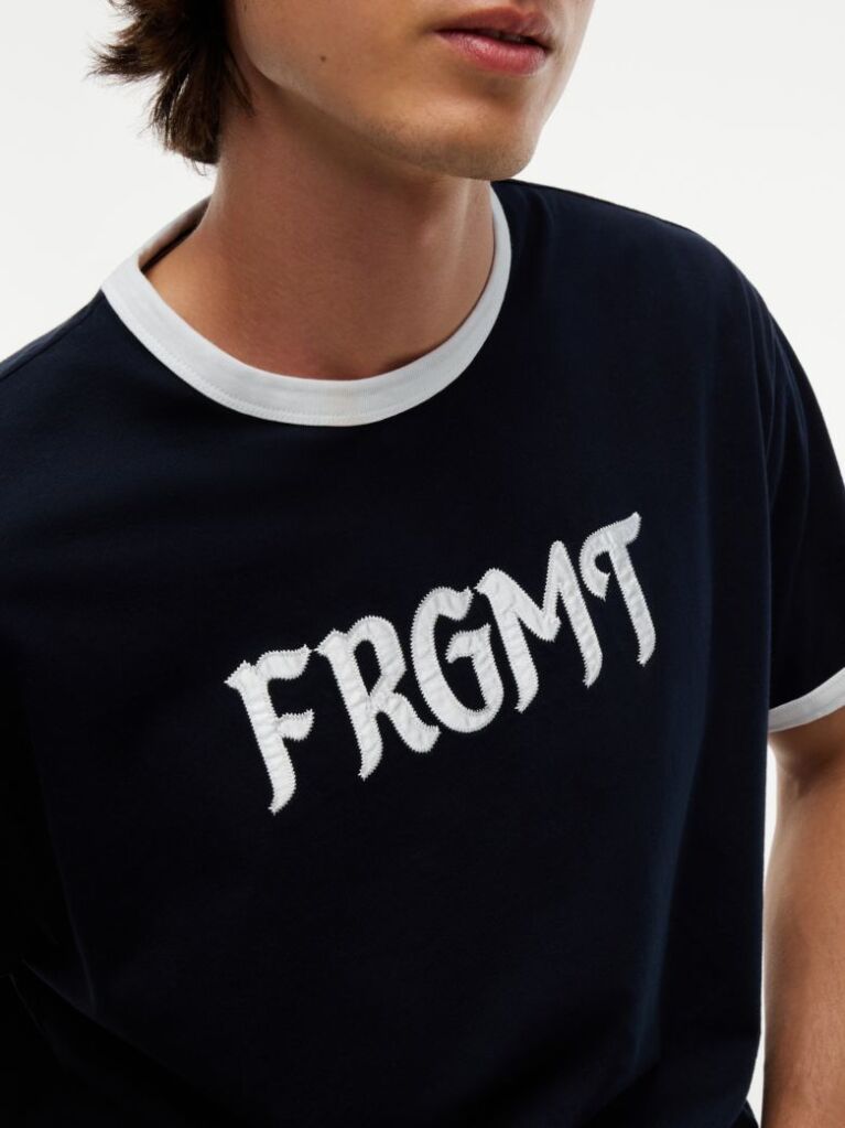 Blue Relaxed Jersey Ringer T-Shirt  Men