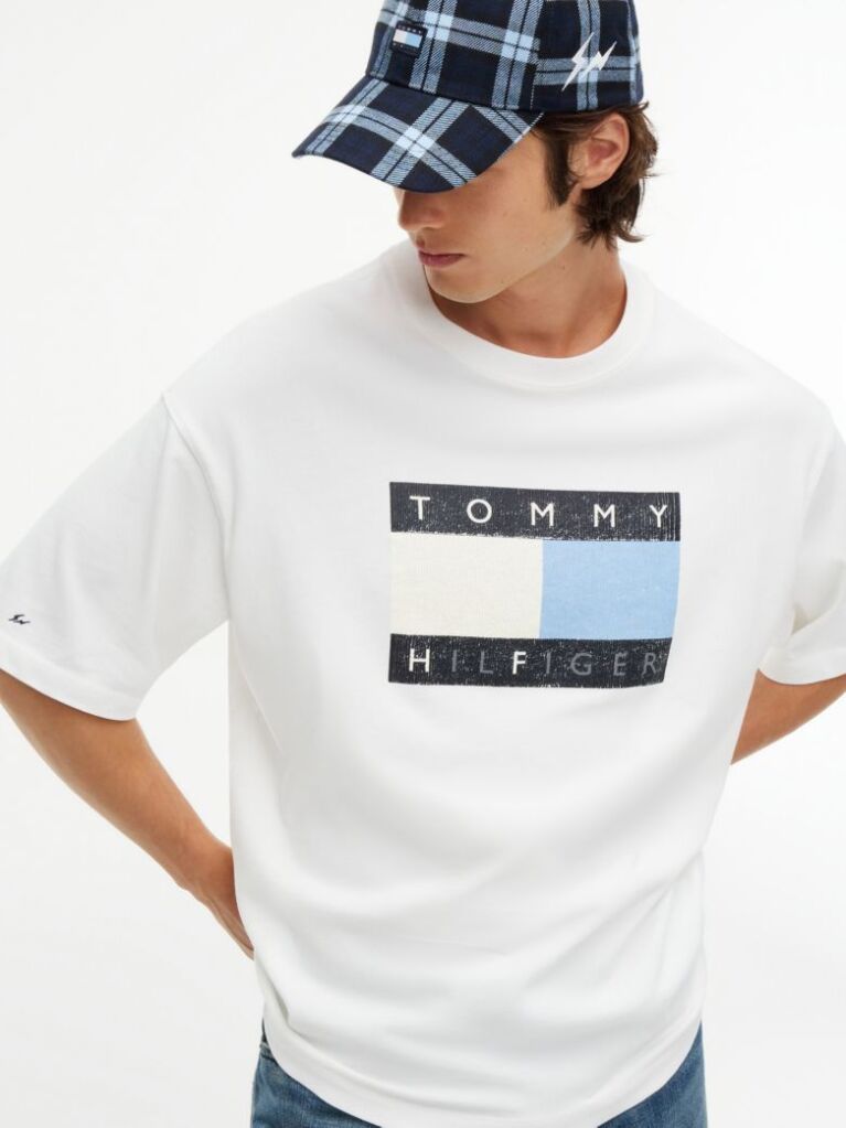 Μπεζ Άνετο Ξεθωριασμένο T-Shirt  Άνδρες