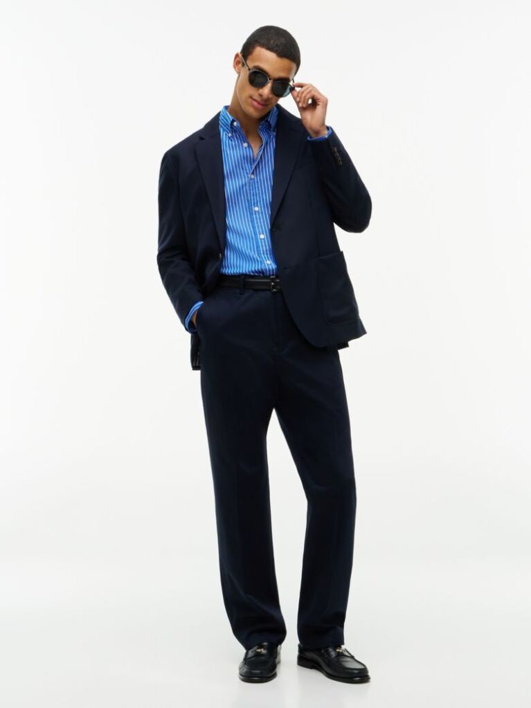 Blue Regular Fit Flex Stripe Shirt  Men