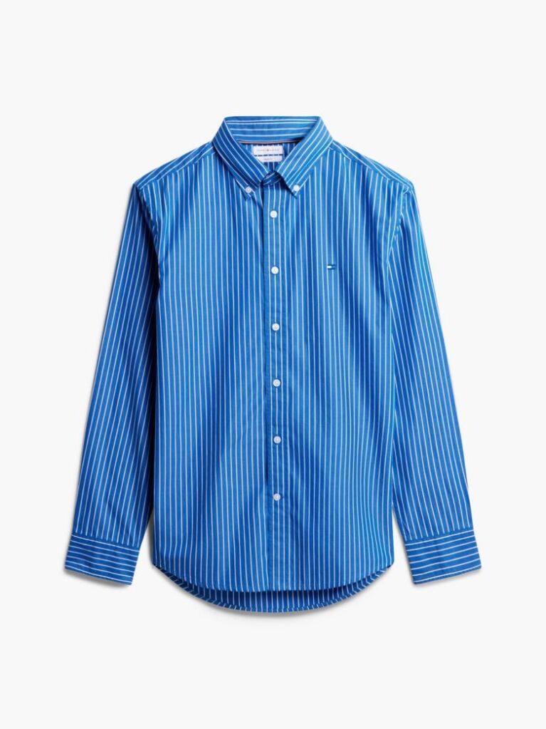 Blue Regular Fit Flex Stripe Shirt  Men