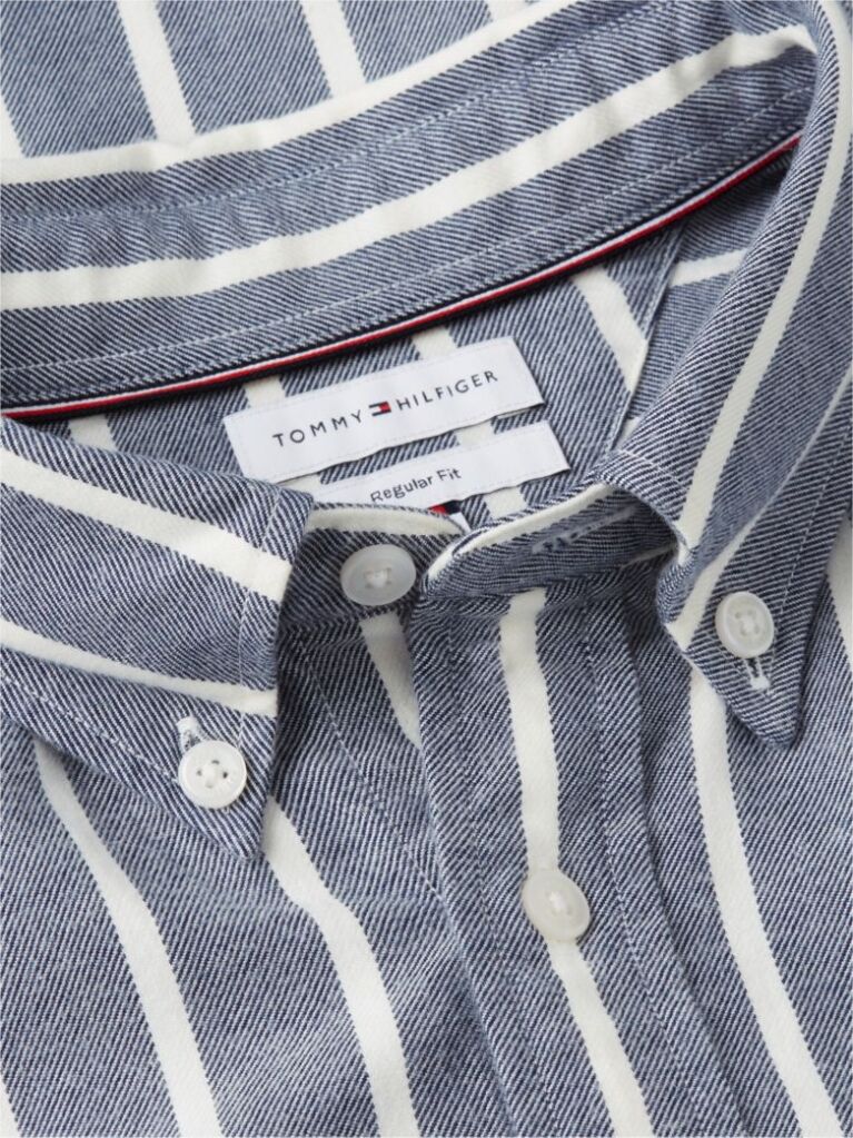 Multi Regular Fit Brushed Flannel Stripe Shirt  Men