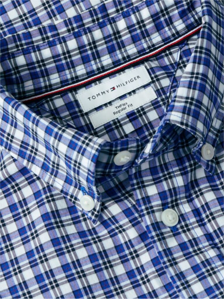 Multi Regular Fit Flex Tartan Poplin Shirt  Men