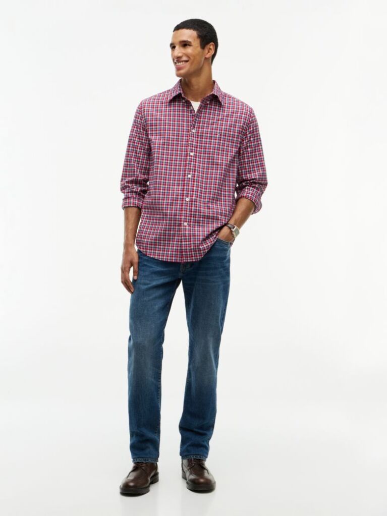 Multi Regular Fit Flex Tartan Poplin Shirt  Men