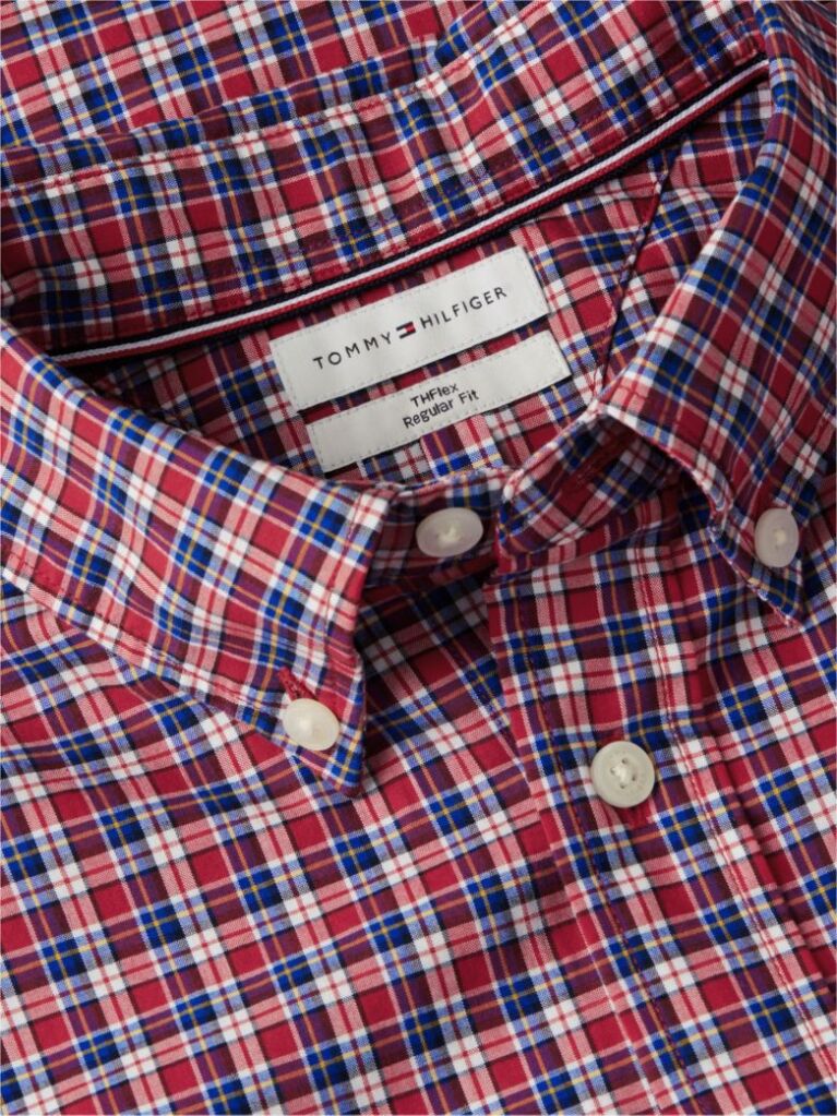 Multi Regular Fit Flex Tartan Poplin Shirt  Men