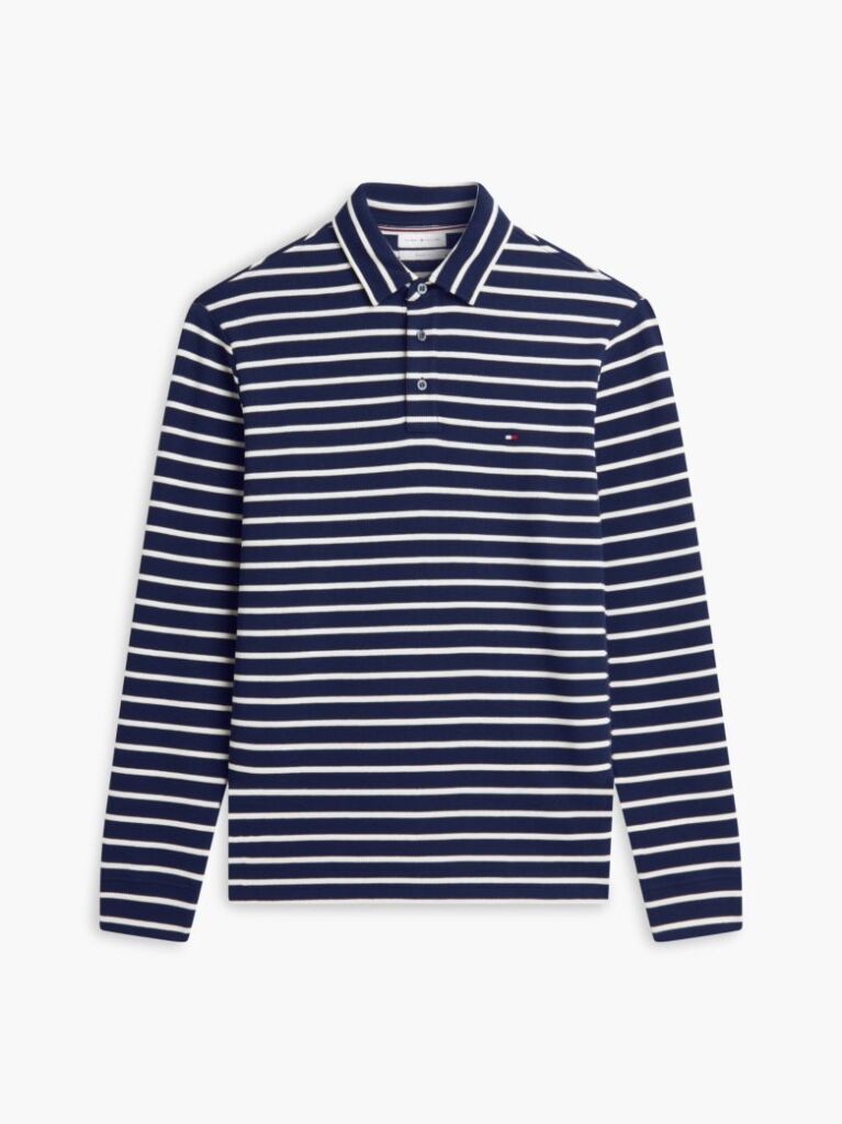 Multi Regular Waffle Long Sleeve Polo Shirt  Men