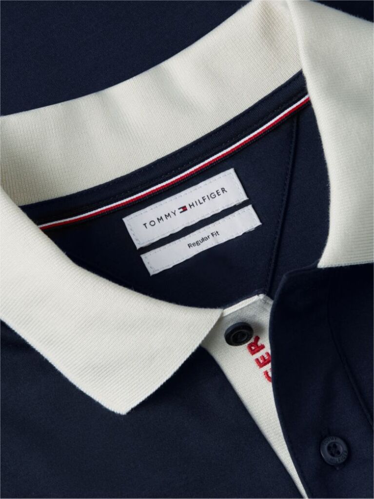 Blue Regular Fit Interlock Contrast Polo Shirt  Men