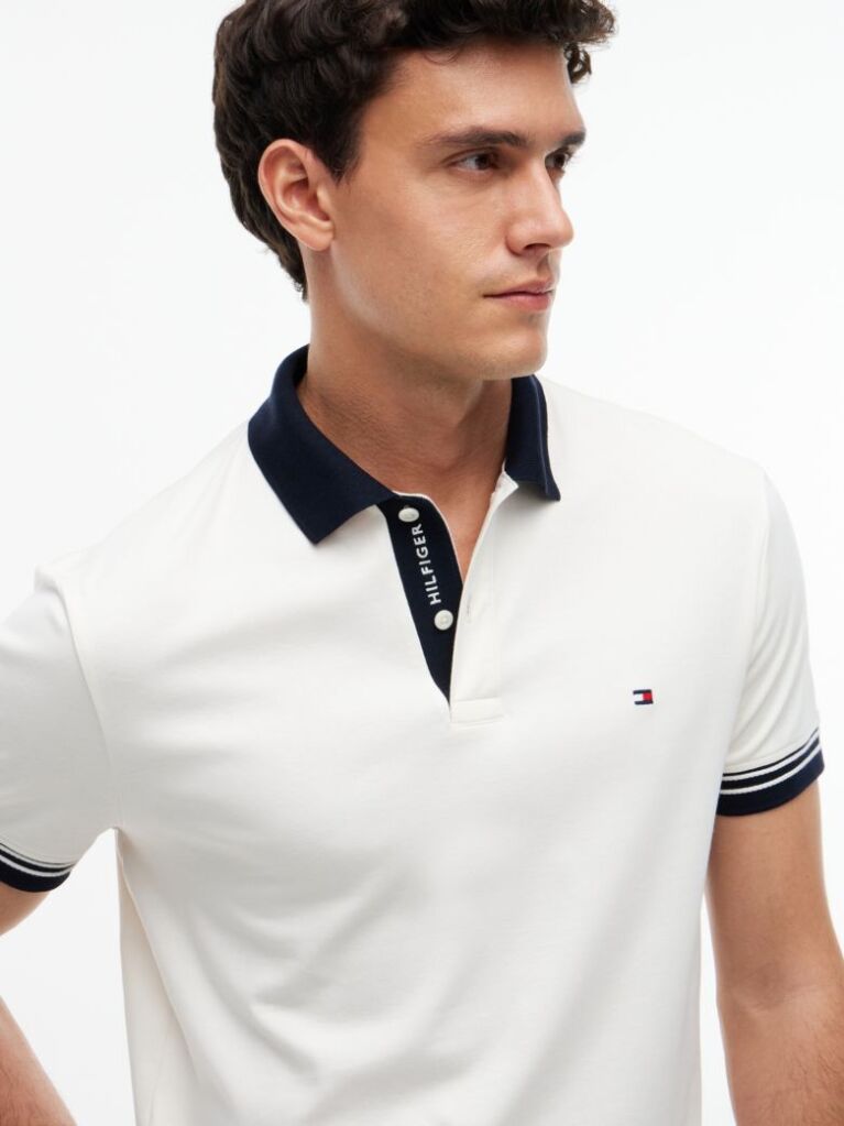 Beige Regular Fit Interlock Contrast Polo Shirt  Men