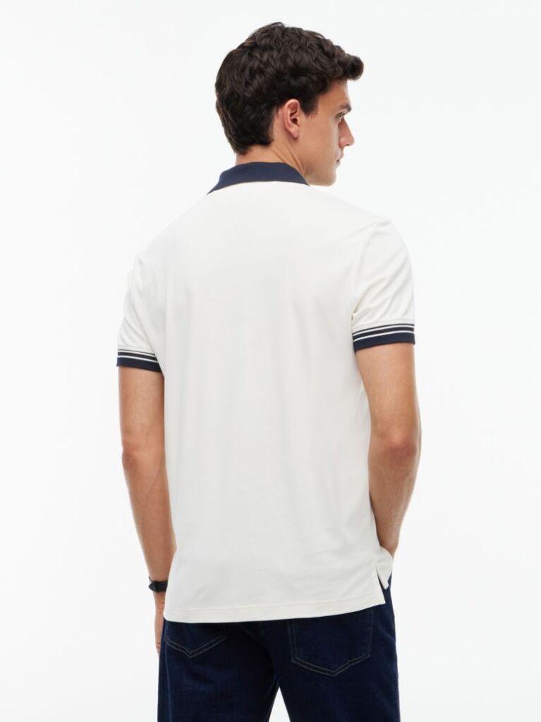 Beige Regular Fit Interlock Contrast Polo Shirt  Men