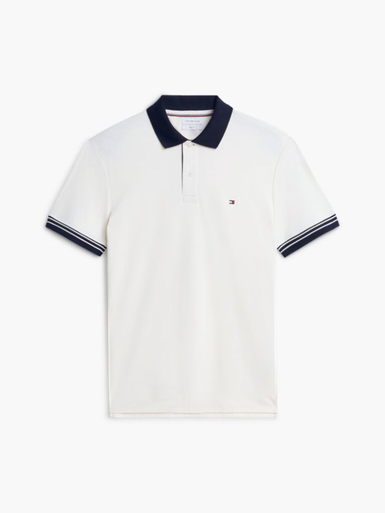 Beige Regular Fit Interlock Contrast Polo Shirt  Men