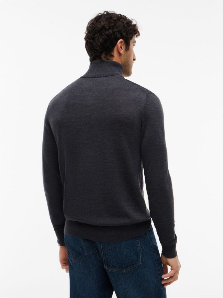 Grey New York Label Wool Roll Neck Jumper  Men