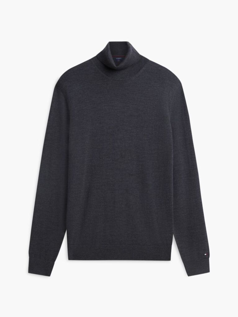 Grey New York Label Wool Roll Neck Jumper  Men