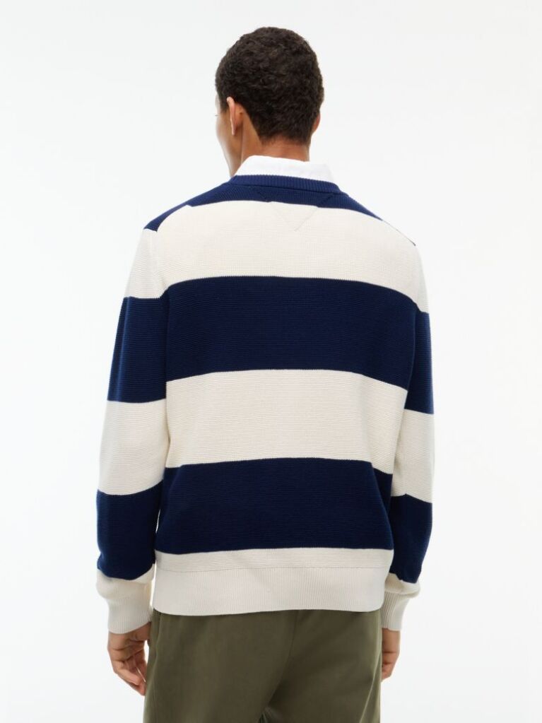 Multi Intarsia Logo Waffle Knit Relaxed Jumper  Men