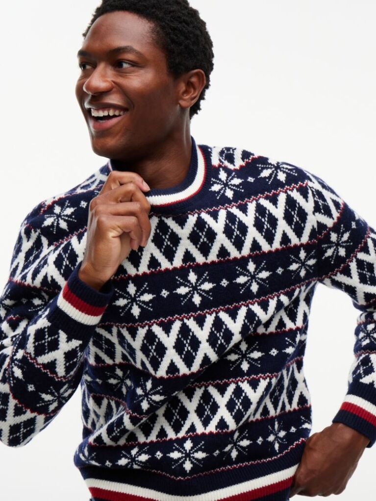 Multi Fair Isle Wool Blend Jumper  Men