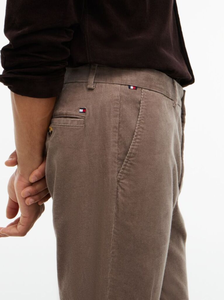 Beige Denton Slim Straight Fine Corduroy Chinos  Men